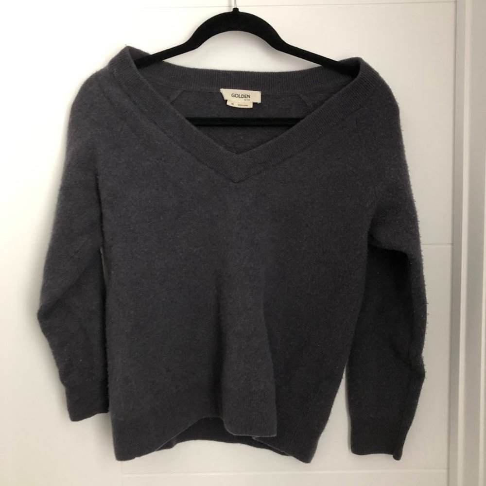 Golden by TNA Wide V Neck Cashmere/Wool Sweater from Aritzia
